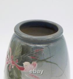 Vintage Weller Eocean Art Pottery Vase, c1898-1918 HP Floral 6.75 FABULOUS