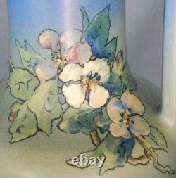 Vintage Weller Hudson Art Pottery Vase, c1920 Dbl. Handle Flowers 10 MINT