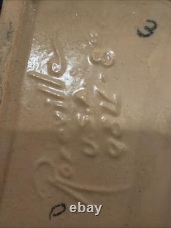 Vintage White Rose Blue Azure Roseville MCM Pillow Pottery Vase 984-8 8 1/2 T