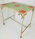 Vintage Wrought Iron Arts & Crafts Tile Top Patio Table Garden Stand Mid-century