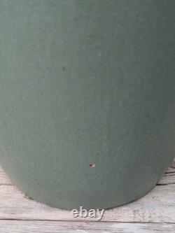 Vintage ZANESVILLE Matte Green Arts And Crafts Pottery Vase 12