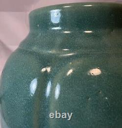 Vintage Zanesville Pottery 8 1/2 Vase 795 Arts and Crafts Green Stoneware