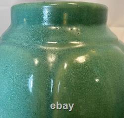 Vintage Zanesville Pottery 8 1/2 Vase 795 Arts and Crafts Green Stoneware