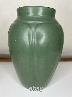 Vintage Zanesville Stoneware Arts & Crafts #795 Pottery Vase Matte Green