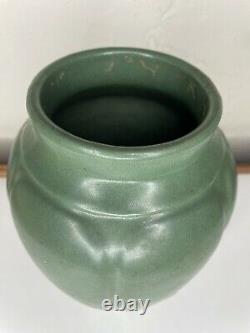 Vintage Zanesville Stoneware Arts & Crafts #795 Pottery Vase Matte Green