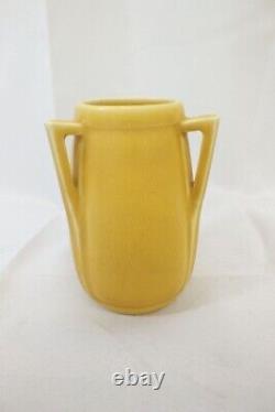 Vtg 1928 Rookwood Pottery Tri 3 Handled Vase Matt Yellow Glaze Arts Crafts 2330