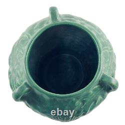 Vtg Arts & Crafts Era Cambridge Art Pottery Matte Green Three Handled Vase Pot