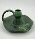 Vtg Arts & Crafts Laura Klein Green Frog Lilly Pad Candle Holder Pottery