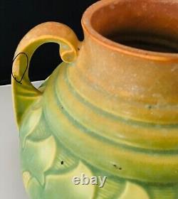 Vtg HTF Roseville Falline Green Blue 1933 Arts And Crafts Pottery Ceramic Vase