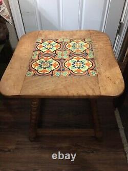 Vtg Mission Maple Arts & Crafts California Catalina Pottery Tile Top Table 20
