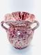 Vtg Rare A. R. Cole 6.5 X 7.5 Red White Pottery Vase Sanford, North Carolina