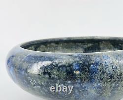 Vtg Roger Guerin Belgium Arts Crafts Art Pottery Blue Grey Mottled Bowl