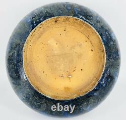 Vtg Roger Guerin Belgium Arts Crafts Art Pottery Blue Grey Mottled Bowl