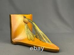 Vtg. Roseville Pine Cone 1936 Art Deco Pottery Wall Shelf / Sconce Nr. Mint