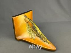 Vtg. Roseville Pine Cone 1936 Art Deco Pottery Wall Shelf / Sconce Nr. Mint