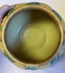 Vtg Roseville Sunflower 1930 Arts And Crafts Pottery Ceramic Bowl/Vase #208-5