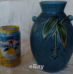 WELLER Gorgeous Cornish Deep Blue Double Handle Arts & Crafts 1930's Unique Vase