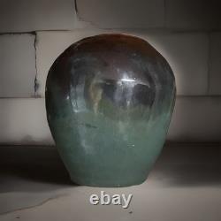 WJ Gordy Vase in Green, Blue, Brown Signed Gordy 4.5H 4.5W Handmade