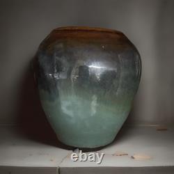 WJ Gordy Vase in Green, Blue, Brown Signed Gordy 4.5H 4.5W Handmade