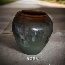 WJ Gordy Vase in Green, Blue, Brown Signed Gordy 4.5H 4.5W Handmade
