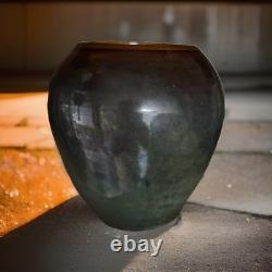 WJ Gordy Vase in Green, Blue, Brown Signed Gordy 4.5H 4.5W Handmade