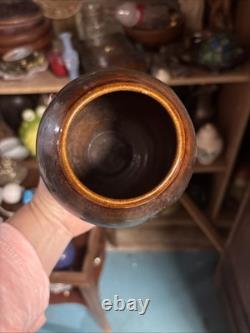 WJ Gordy Vase in Green, Blue, Brown Signed Gordy 4.5H 4.5W Handmade