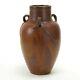 Wjw Walley Pottery Brown Flambe Drip Glaze 3 Handle 9 7/8 Vase Arts & Crafts