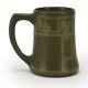 Walrath Pottery Floral Decorated Tall Mug Arts & Crafts Matte Green Brown Glaze