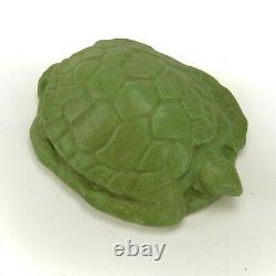 Walrath Pottery matte green sea turtle paperweight Arts & Crafts New York