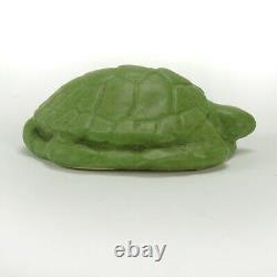 Walrath Pottery matte green sea turtle paperweight Arts & Crafts New York