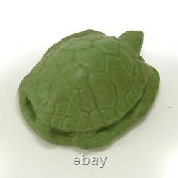 Walrath Pottery matte green sea turtle paperweight Arts & Crafts New York