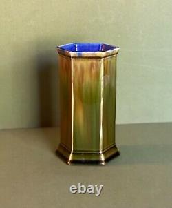 Wardle Vase Art Pottery Green / Brown /Blue Glaze Arts & Crafts dateed 1919 EUC