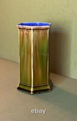 Wardle Vase Art Pottery Green / Brown /Blue Glaze Arts & Crafts dateed 1919 EUC