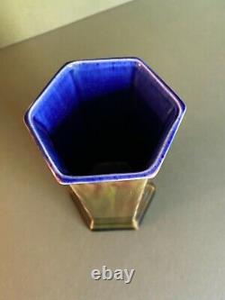Wardle Vase Art Pottery Green / Brown /Blue Glaze Arts & Crafts dateed 1919 EUC