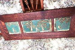 Weaver Tiles with Dard Hunter Oak Frame 3 Tiles 2005 Sturdy Hanger Arts & Crafts