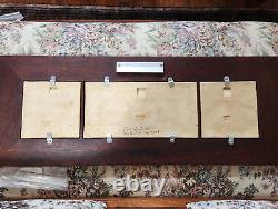 Weaver Tiles with Dard Hunter Oak Frame 3 Tiles 2005 Sturdy Hanger Arts & Crafts