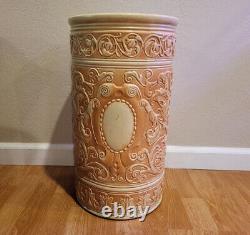 Weller Antique Art Pottery Ivory Umbrella Stand Floor Vase Arts & Crafts