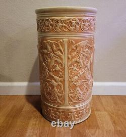 Weller Antique Art Pottery Ivory Umbrella Stand Floor Vase Arts & Crafts