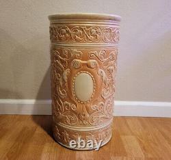 Weller Antique Art Pottery Ivory Umbrella Stand Floor Vase Arts & Crafts