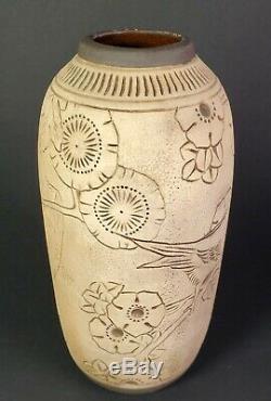 Weller Art Pottery Burntwood Birds Arts & Crafts Vase