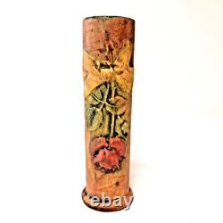 Weller Art Pottery Cylindrical Vase Lotus Floral Relief Arts & Crafts USA