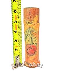 Weller Art Pottery Cylindrical Vase Lotus Floral Relief Arts & Crafts USA