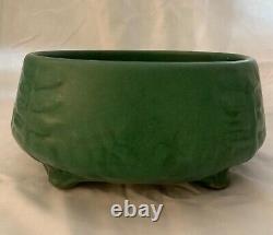 Weller Arts And Crafts Green Footed Bowl With Fern Leaves 1905. Mint