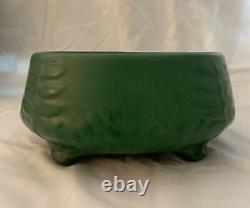 Weller Arts And Crafts Green Footed Bowl With Fern Leaves 1905. Mint