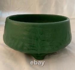 Weller Arts And Crafts Green Footed Bowl With Fern Leaves 1905. Mint