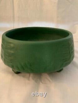 Weller Arts And Crafts Green Footed Bowl With Fern Leaves 1905. Mint