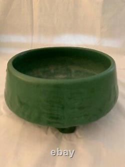 Weller Arts And Crafts Green Footed Bowl With Fern Leaves 1905. Mint