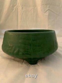 Weller Arts And Crafts Green Footed Bowl With Fern Leaves 1905. Mint