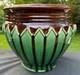Weller Blended Majolica Art Deco Pottery Green Brown Jardiniere Planter