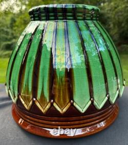 Weller Blended Majolica Art Deco Pottery Green Brown Jardiniere Planter